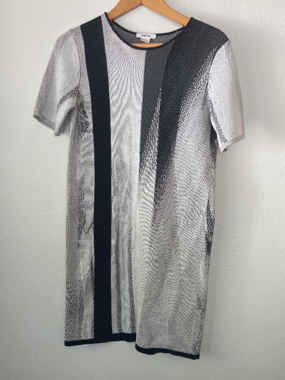 Helmut Lang Modern Abstract Dress Cotton Silk Blend Sz Small Minimalist